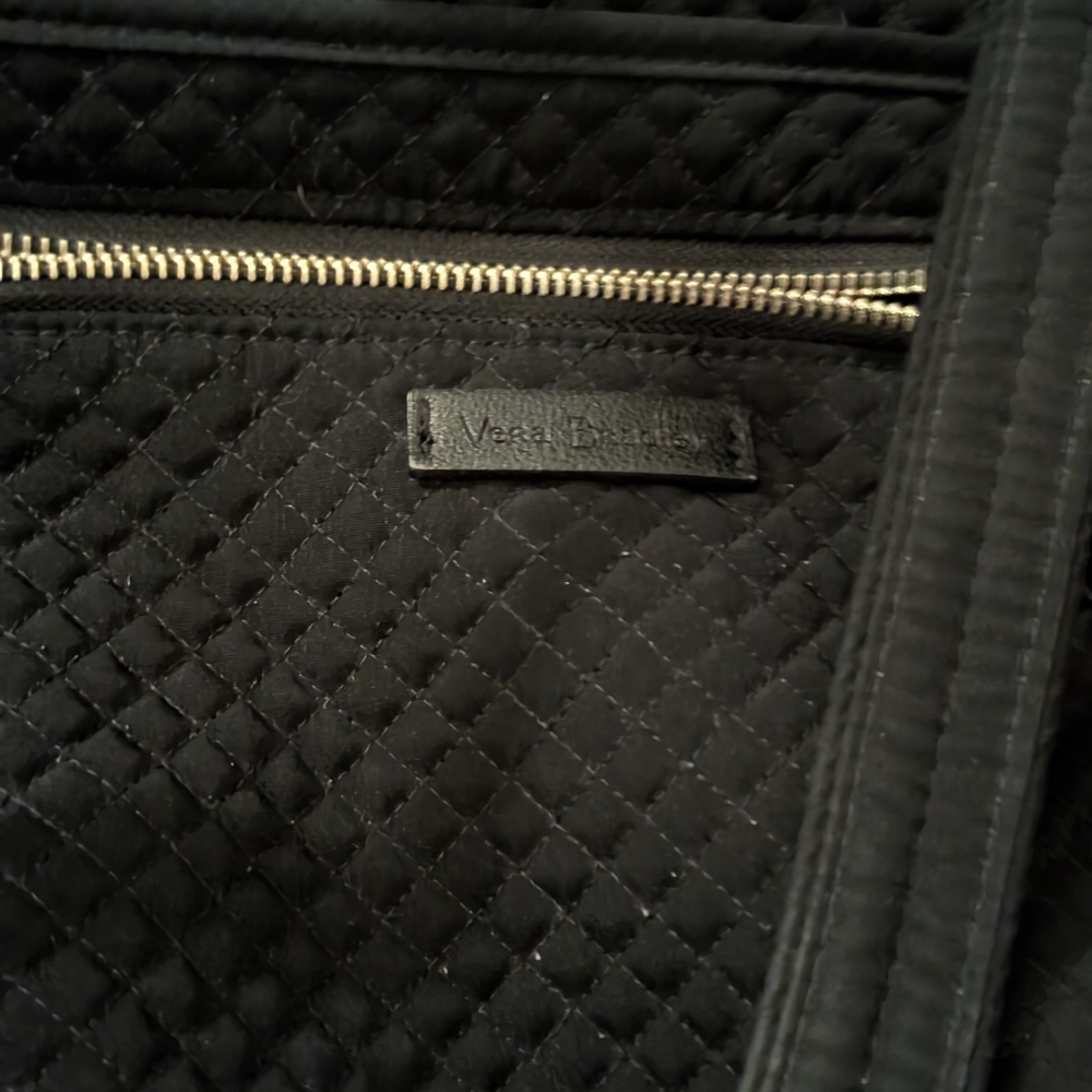 Black Quilted Tote Bag Vera Bradley Tote - Picture 2 of 7